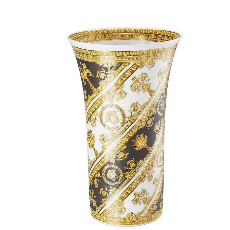 

Hot sale western ceramic flower bottle porcelain vase with gift box