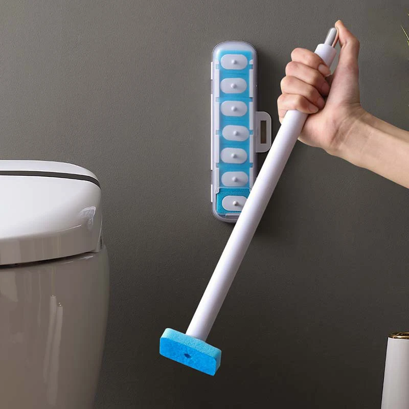

Wall-mounted Disposable Toilet Brush Long Handle Cleaning Brush Home Bathroom Accessories No Dead Ends WC Cleaning Tools