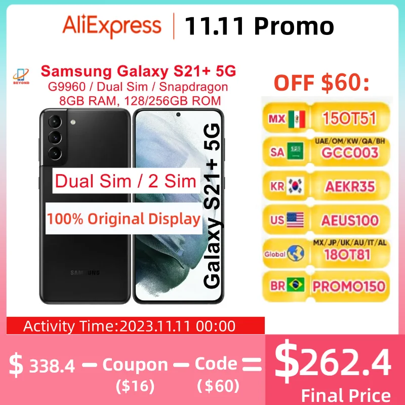 

Samsung Galaxy S21 Plus S21 + смартфон с 5,5-дюймовым дисплеем, процессором Snapdragon, ОЗУ 8 Гб, ПЗУ 6,7/128 ГБ