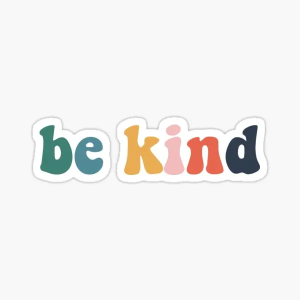 

Be Kind Colorful Vintage 5PCS Stickers for Bumper Decorations Cute Funny Background Decor Car Living Room Kid Room Art