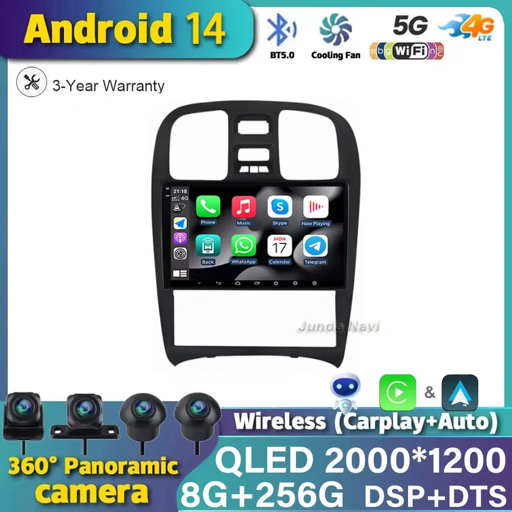 9-дюймовый Android 14 для Hyundai Sonata EF 2001-2012 автомобильный радиоприемник стерео