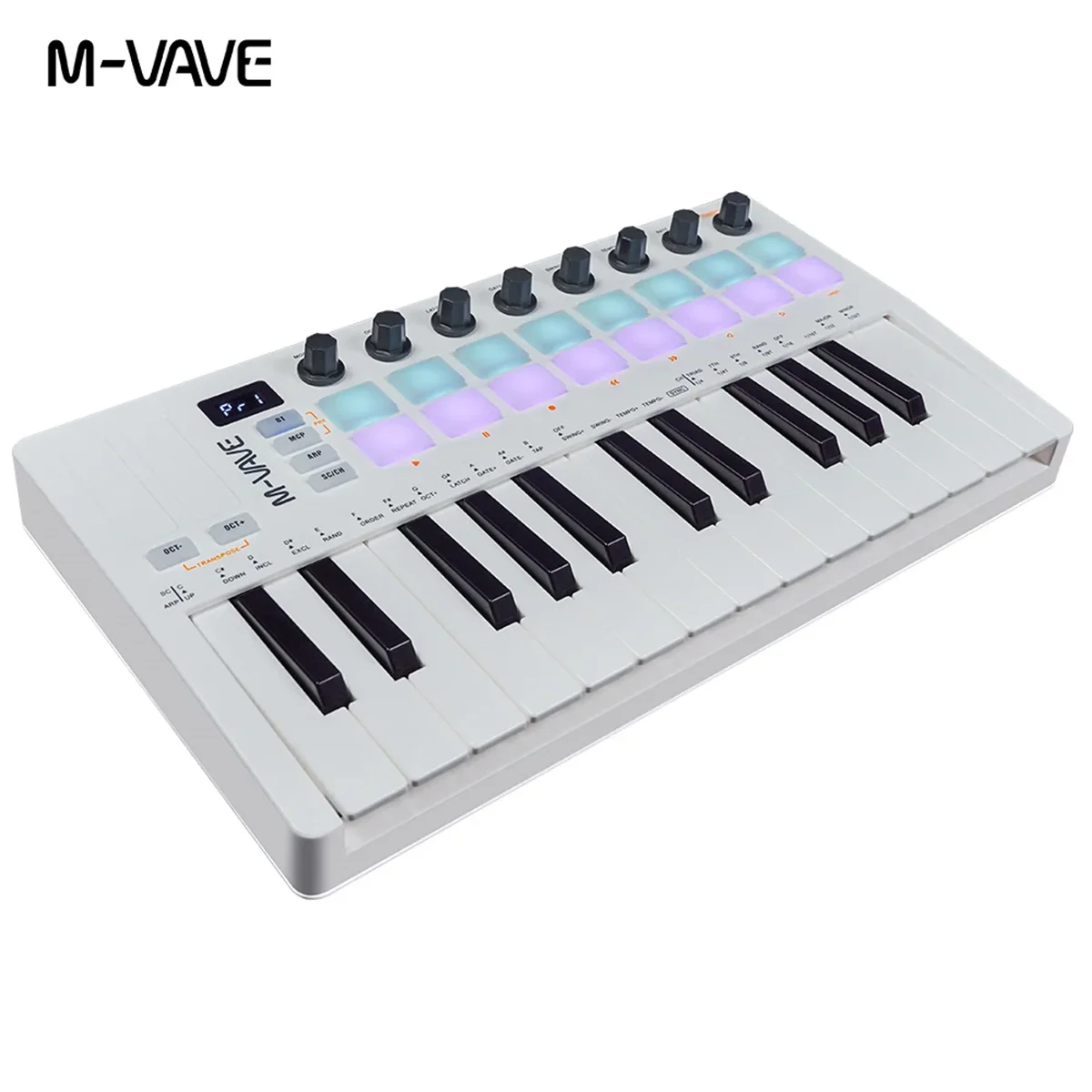 SMK-25 II M-VAVE MIDI Pad контроллер клавиатура USB Mini 25 клавиш 16 RGB барабанные колодки 8 ручек