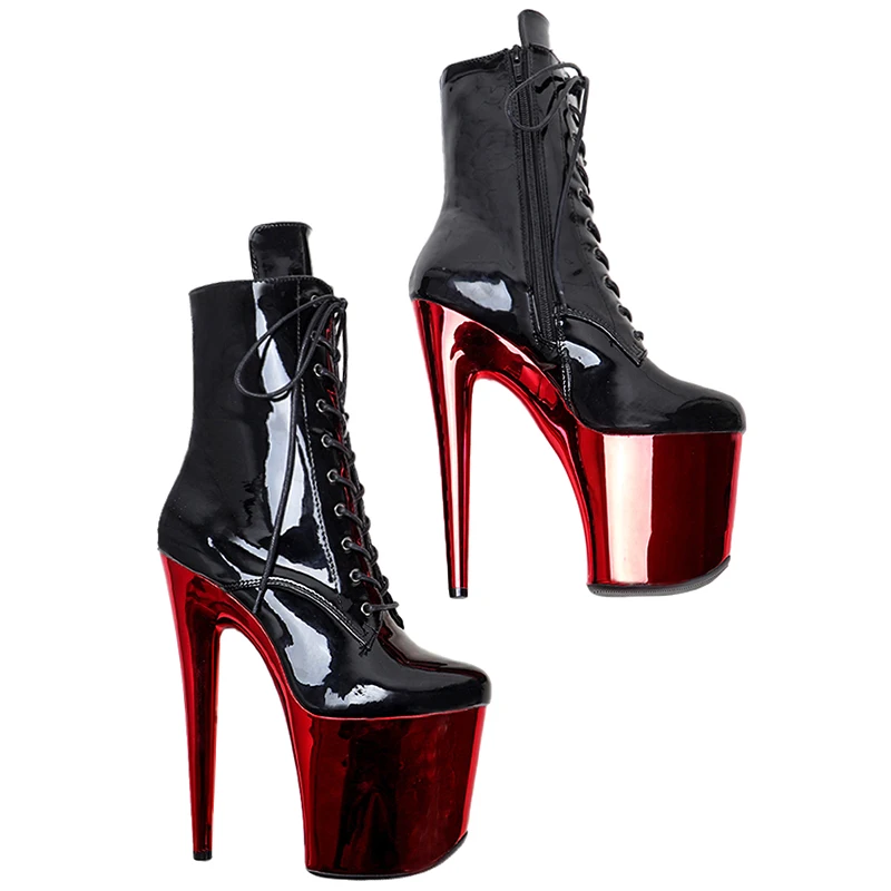 Leecabe RED platform with Black patent upper 20CM Pole Dance shoes