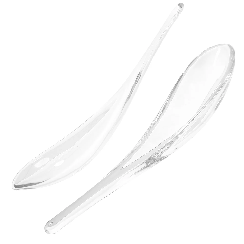 

2 Pcs Glass Spoon Easy Clean Small Dessert Spoons Household Soup Breakfast Home Food