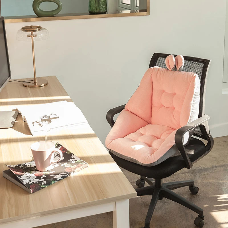 

New Cute Conjoined Pillow Comfort Semi-Enclosed One Seat Cushion for Office Chair Computer Chair Seat Mat with Backs and Cushion