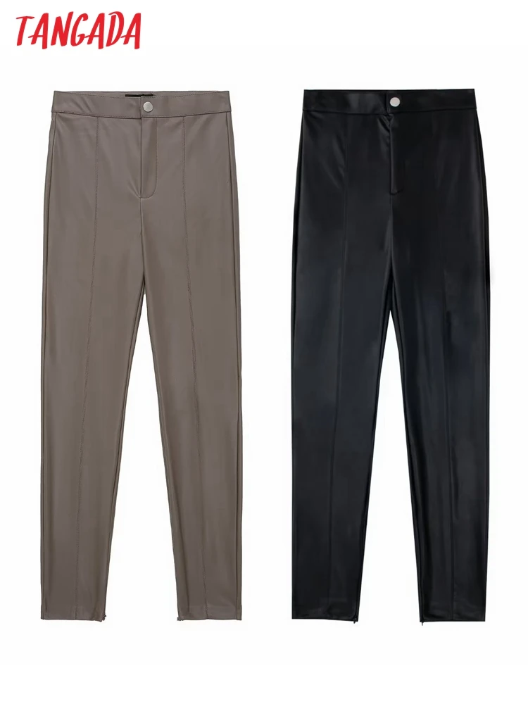 

Женские леггинсы из искусственной кожи Tangada, длинные брюки, женские брюки, уличные Женские повседневные леггинсы, модель JE236, 2022