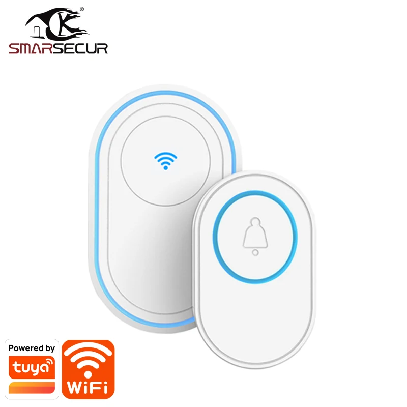 Tuya  WiFi Intelligent Wireless Doorbell Home Welcome Doorbell Waterproof Remote Smart Door Bell Chime EU UK US Plug Optional