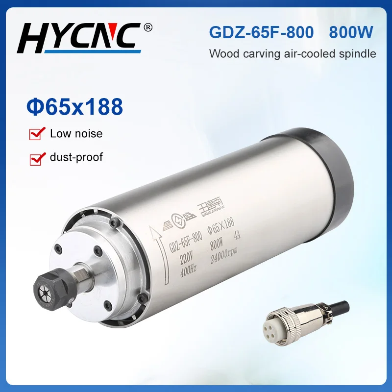 

Фрезерный станок с ЧПУ 800 Вт электродвигатель шпинделя с воздушным охлаждением патрон ER11 220 В 380 в Φ 65x188 для гравировального станка с ЧПУ