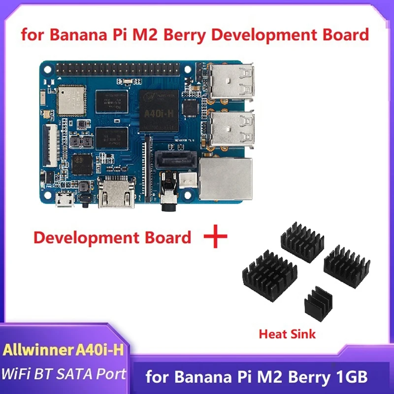 

For Banana Pi M2 Berry+4X Heat Sink Development Board 1GB DDR3 RAM Gigabit Network Interface SATR Interface With Heat Sink