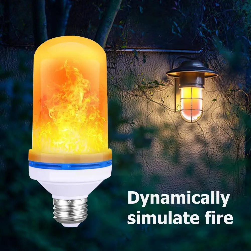 

Creative 3 Modes + Gravity Sensor Flame Lights E27/E26/B22 Effect Flickering Decor LED Fire Emulation Lamp Light Bulb Flame A1D5