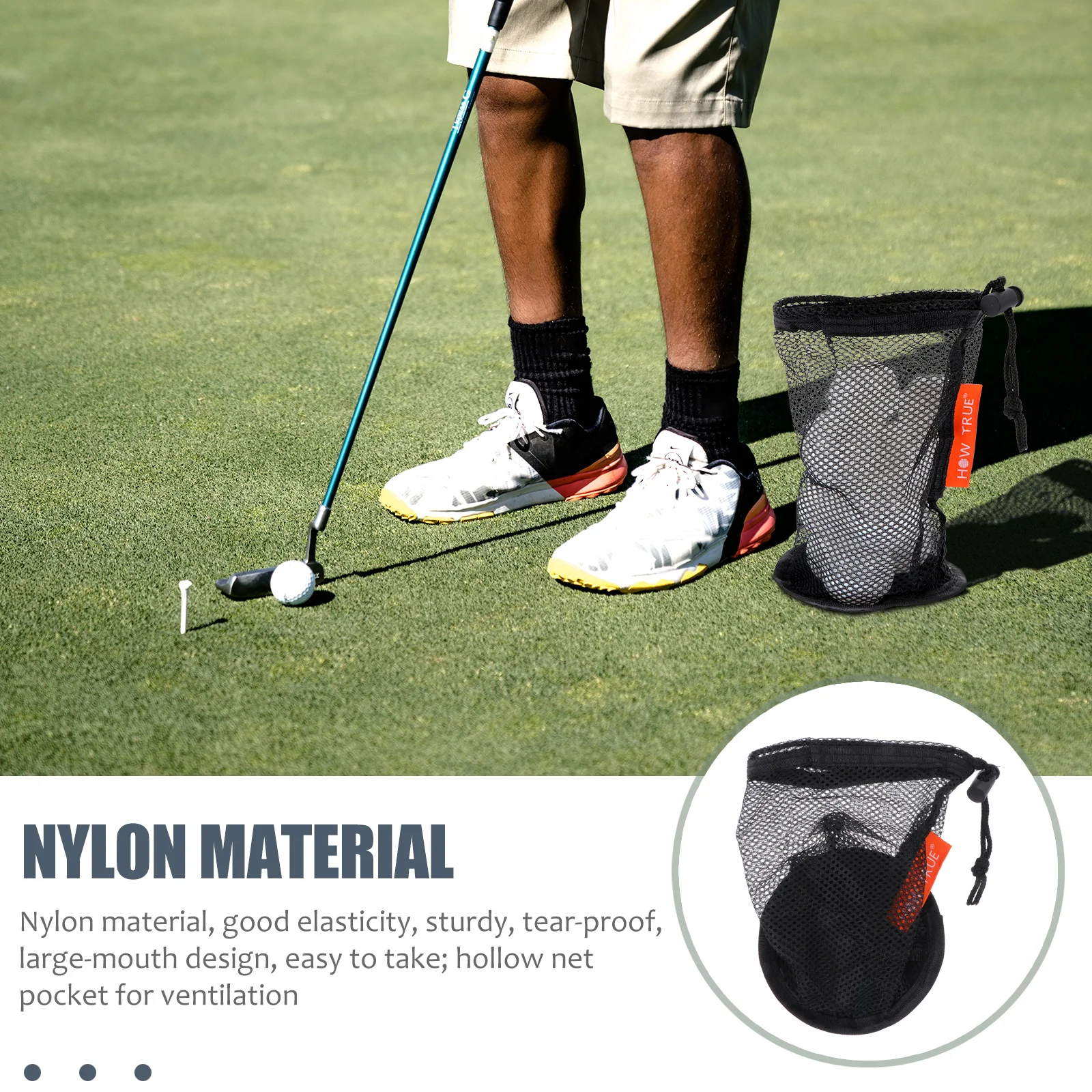 Сетчатая сумка для мячей гольфа нейлоновая удобная большая вместимость хранения