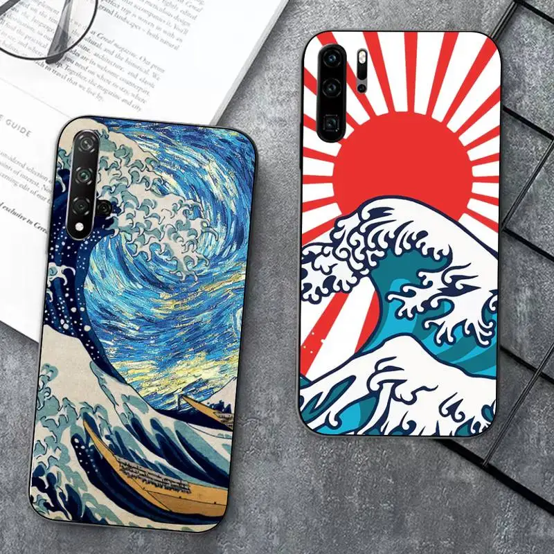 

Fashion Japan The Great Wave Off Kanagawa Case For Huawei Honor 10 lite 9 20 7A pro 9X pro 30 pro 50 pro 60 pro 70 pro plus