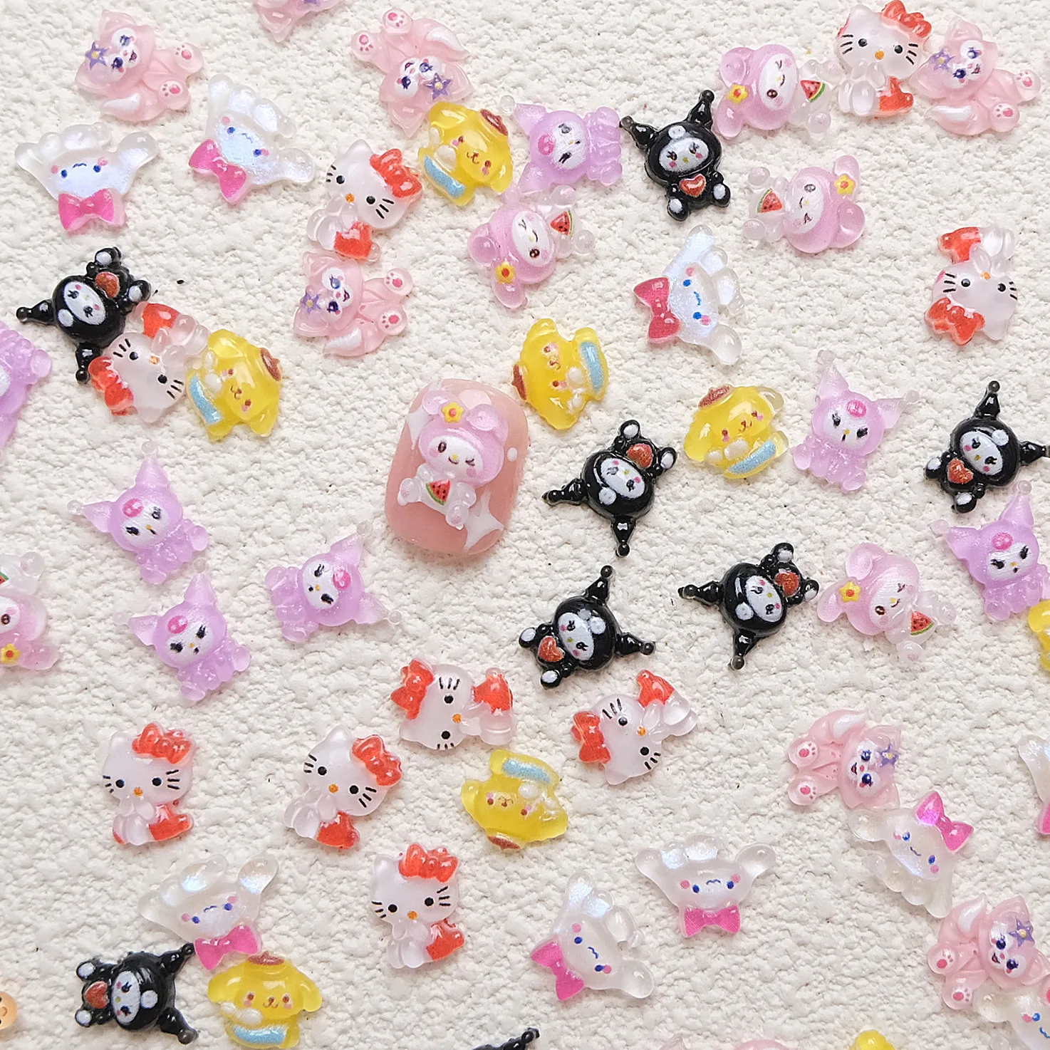 50 шт. оптом Kawaii Смешанные Подвески для ногтей смешанный мультфильм MINISO Hello Cat