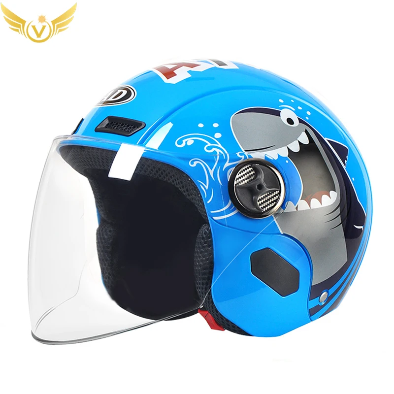 Moped Xe Điện Mở Bảo Hiểm Xe Máy 3/4 Vespa Cảo Tháo Tấm Che Chứng Nhận Moto Cá Mập Ăn Thịt Nam Nữ Accessori