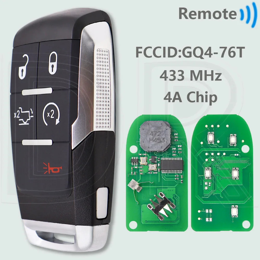

DR GQ4-76T 4A Чип 433 МГц Бесключевой автомобильный дистанционный ключ Go 68374994 Для Dodge RAM Pickup HD 1500 2500 3500 4500 5500 2019-2021