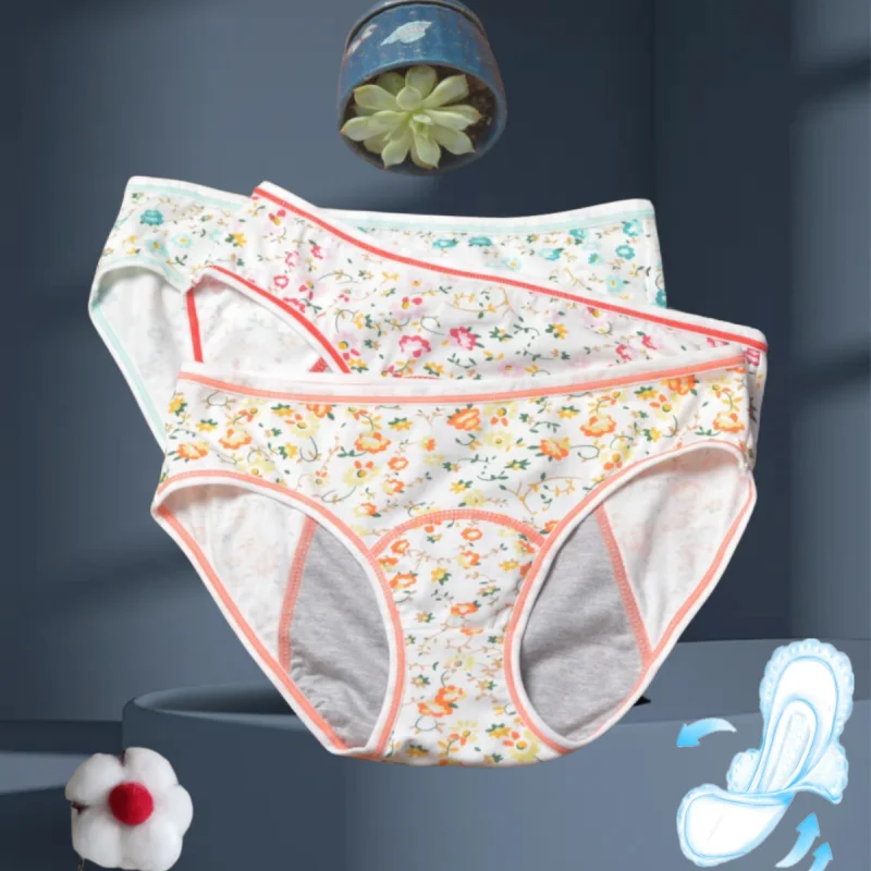 Герметичные Детские менструальные брюки женские Хлопковые Бриджи Симпатичные