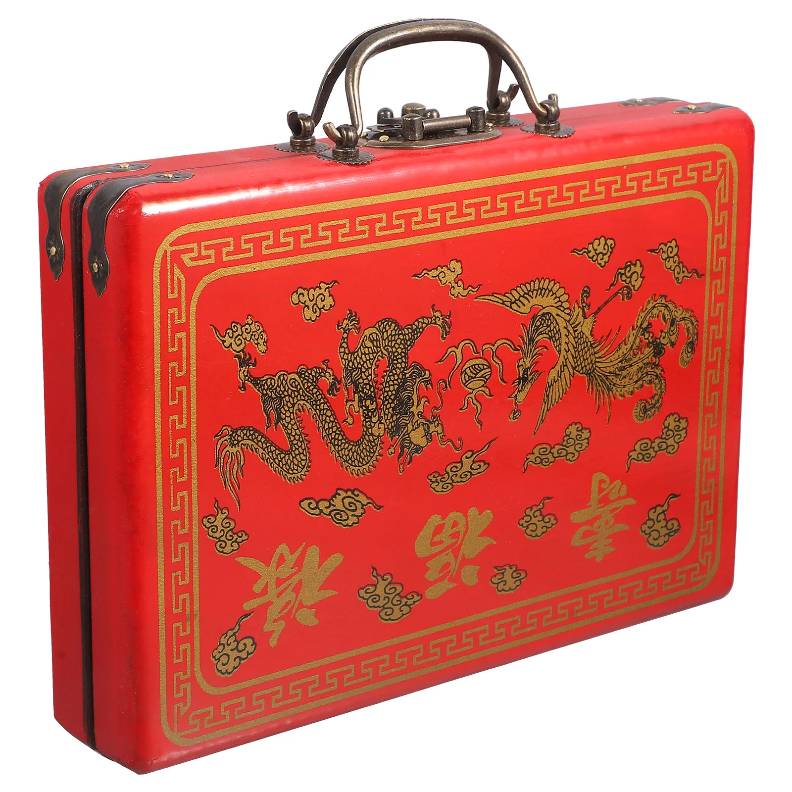 

Ящик для хранения в стиле Маджонга, дорожные украшения, бытовой Органайзер, деревянная рукоятка в винтажном стиле ретро, дизайнерская переноска, домино