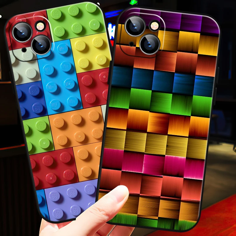 

Colorful Grid Cool For iPhone 14 13 12 11 Pro Max 13 12 Mini 6 6S 7 8 Plus X XR XS Max Phone Case Coque Shell Soft Cover TPU