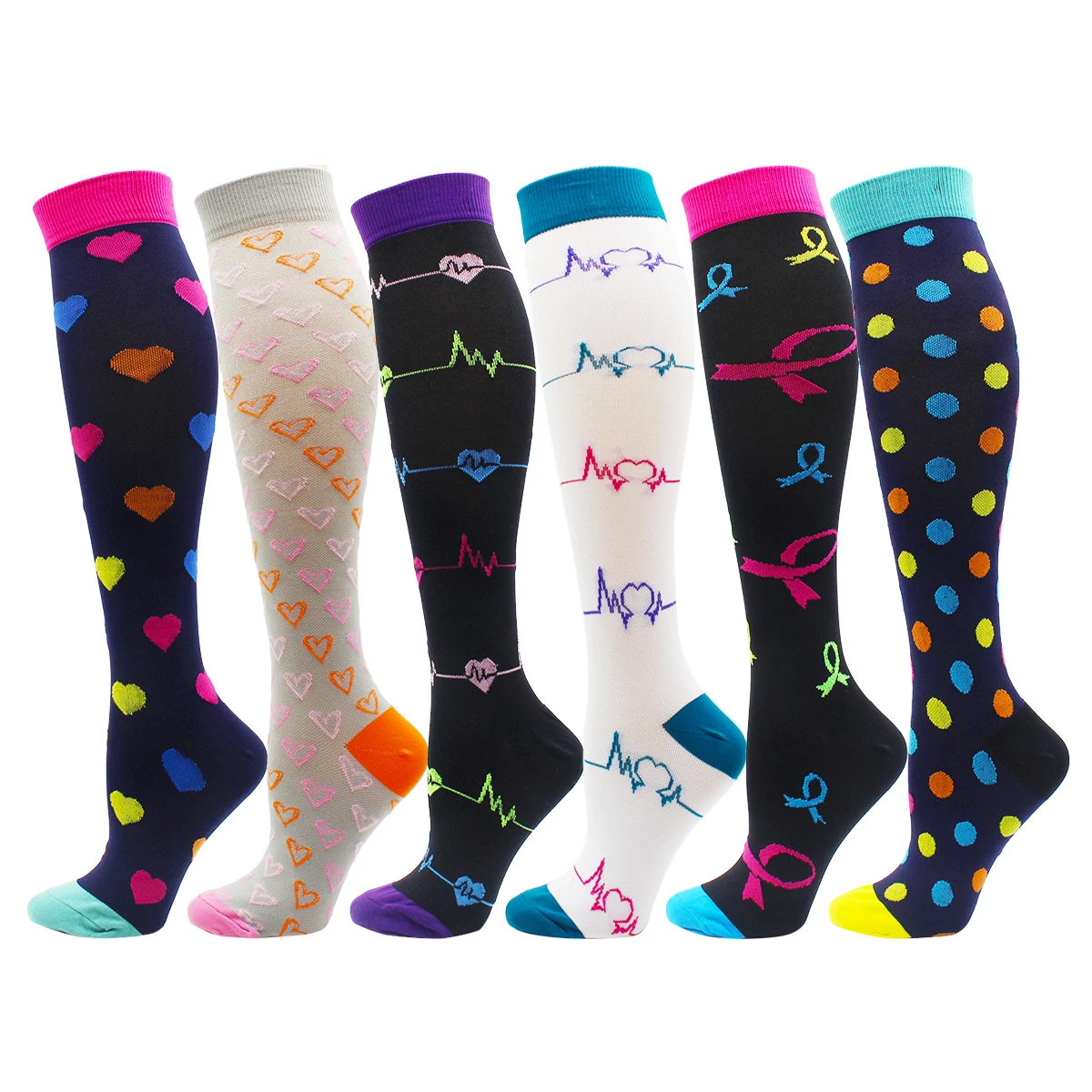 

Wholesale Men and Women Compression Stocking Running Cycling Basketball Football Sports Socks Long Tube Nylon Compression Socks