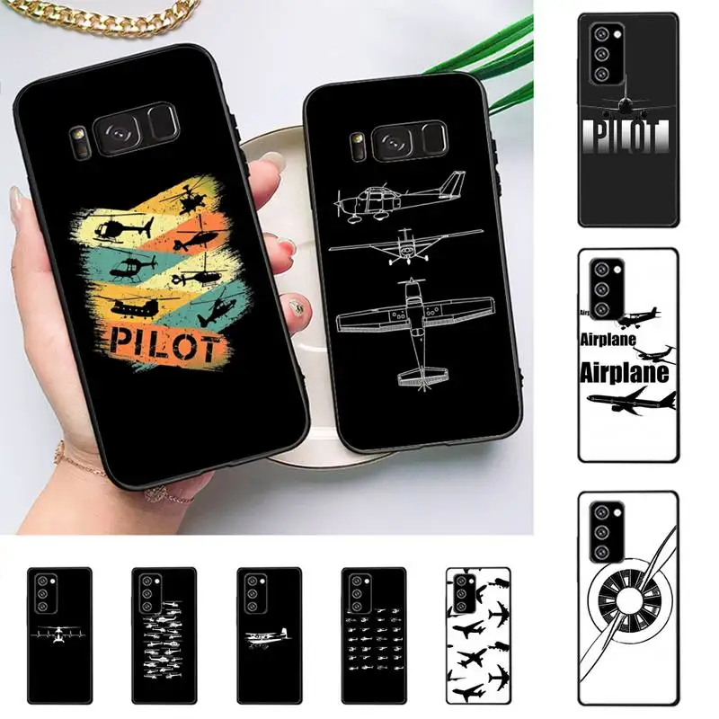 

Aircraft Helicopter Airplane Pilot fly Phone Case for Samsung Note 5 7 8 9 10 20 pro plus lite ultra A21 12 72