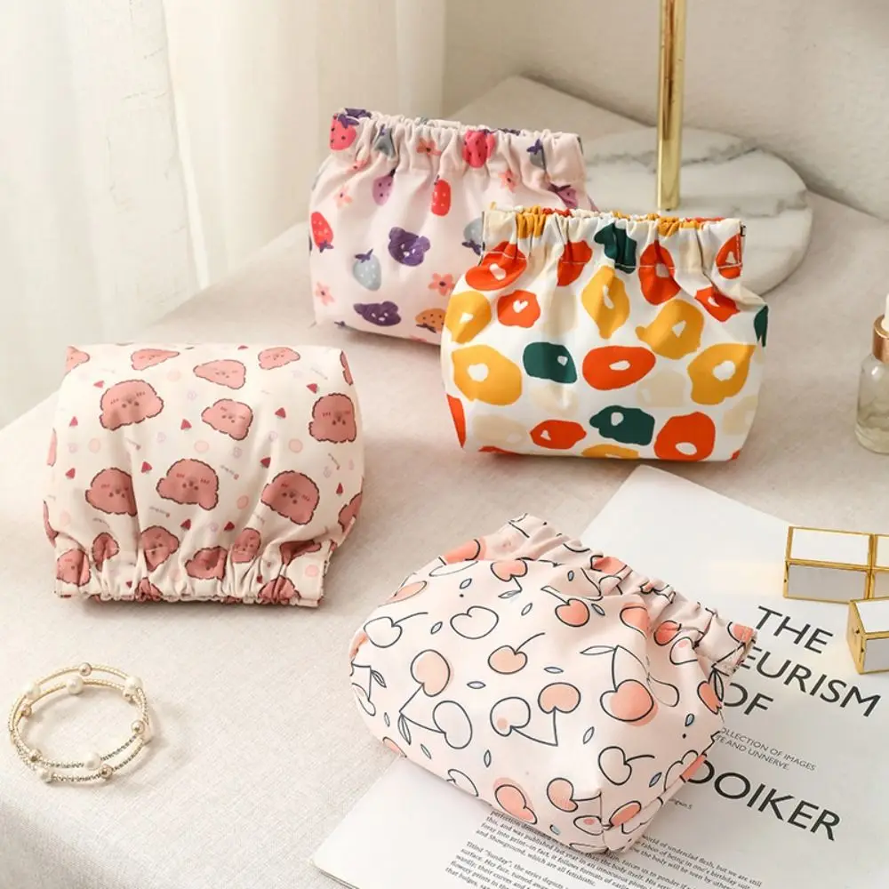 

Bear Cosmetic Bag for Women Creative Cherry Egg Storage Bag Self-closing Strawberry Glasses Case Storage Bag