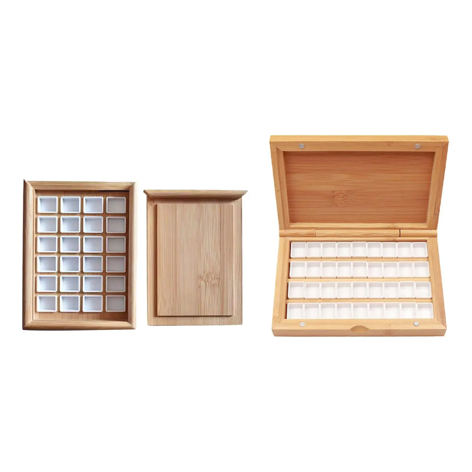 

Wooden Paint Tray with Lid Art Supplies Oil Paint Watercolor Palette Empty Lipstick Palette for School Project Kids or Students