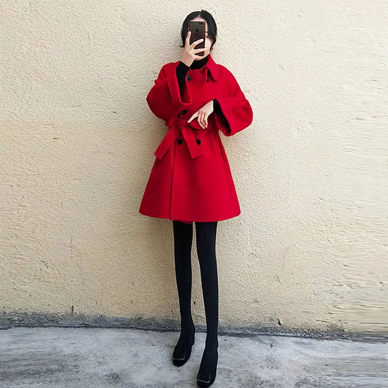 

Wool Coat Women Winter Women Coat Warm 2022 Trench Coats Woolen Jackets Women Elegant Woman Jacket Wool Long Coats Korean Jacket