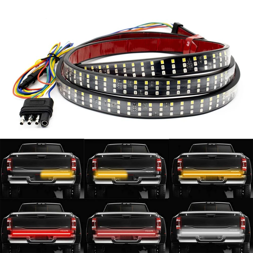 48/60 Inch Car Brake Turn Light Warning Signal Flexible LED Strip Truck Rear Tail Running Reverse Double Flash Light 12V