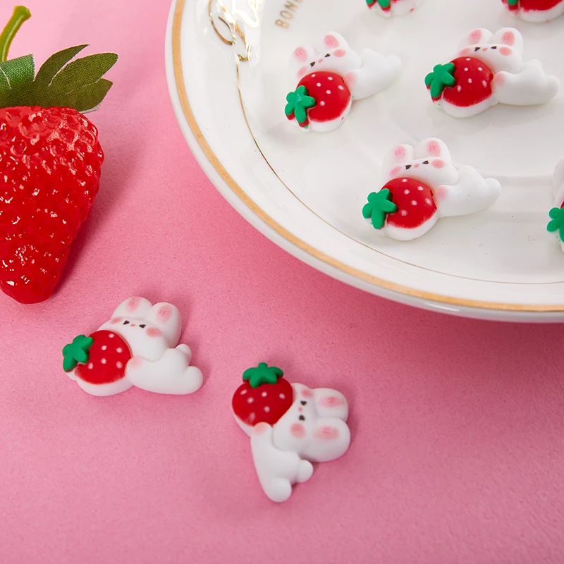 

10Pcs Mini Rabbit Flat Back Resin Hair Clip Embellishments Accessories