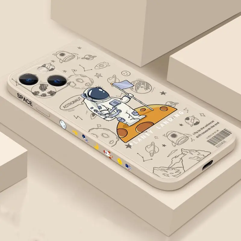 

Astronaut Silicone Phone Case For Samsung Galaxy S22 S21Ultra S20 S21 FE A53 A52 A72 5G A12 A22 A32 Soft Bumper Shockproof Cover