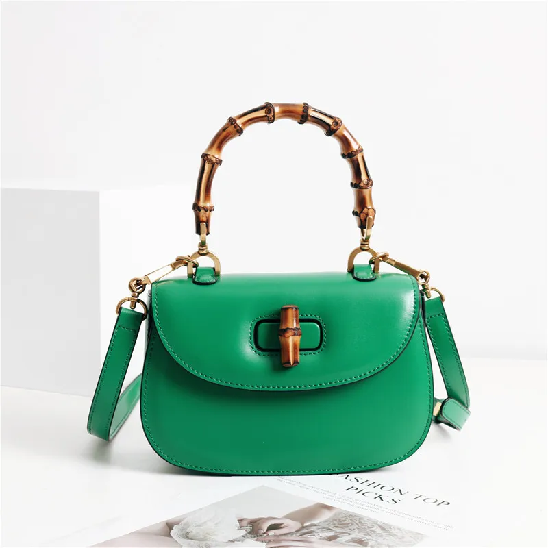 

2022 New Genuine Leather Crossbody Bags for Women Fashion Female Shoulder Bag Luxury Band Designer Bamboo Handle Ladies HandBags