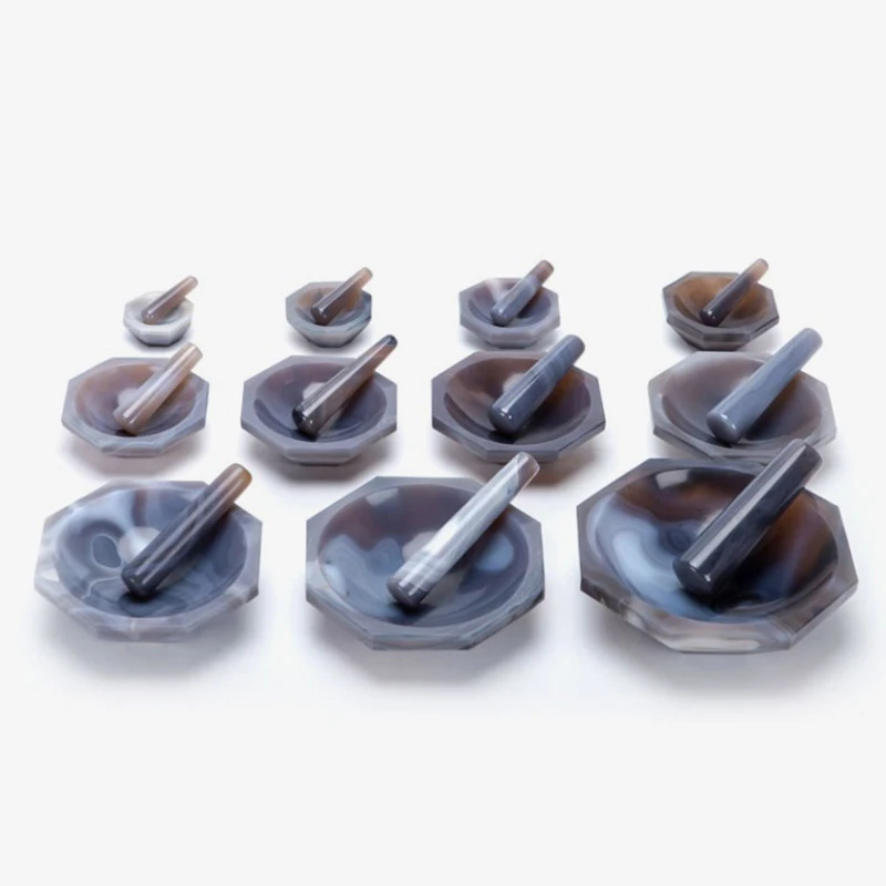 Лабораторный агатовый раствор и пестик первого класса чистый натуральный агат