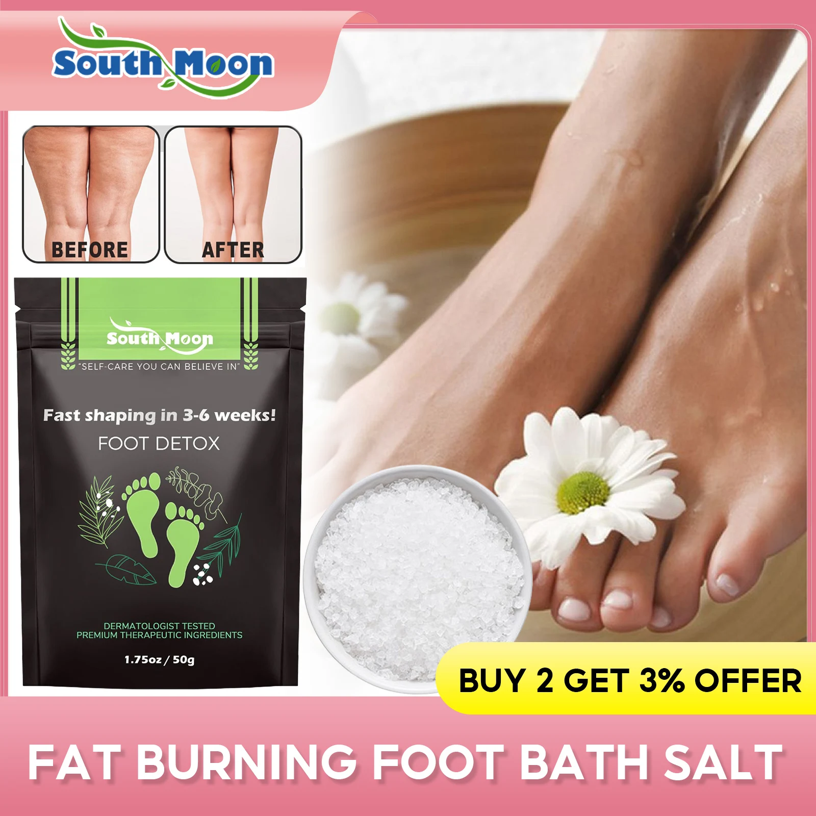 

Fat Burning Foot Bath Salt Slimming Ginger Soak Detox Relief Stress Fatigue Loss Weight Body Soothing Shaping Foot Relax Massage