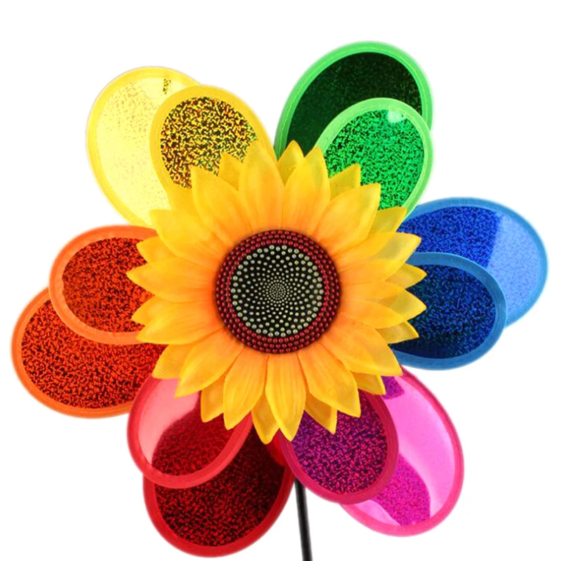 

Sunflower Windmill Colourful Wind Spinner Home Garden Decor Yard Kids Toy Hot