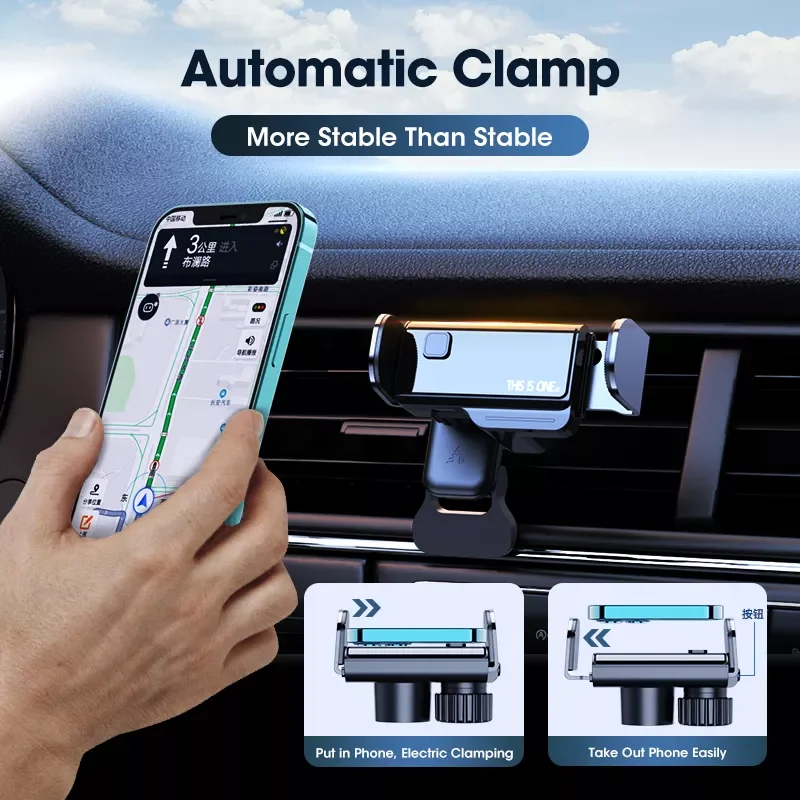 

NEW Automatic Intelligent Clamping Car Phone Holder Stand Air Vent Suction Cup Base Windshield Dashboard Car Phone Mount Clamp