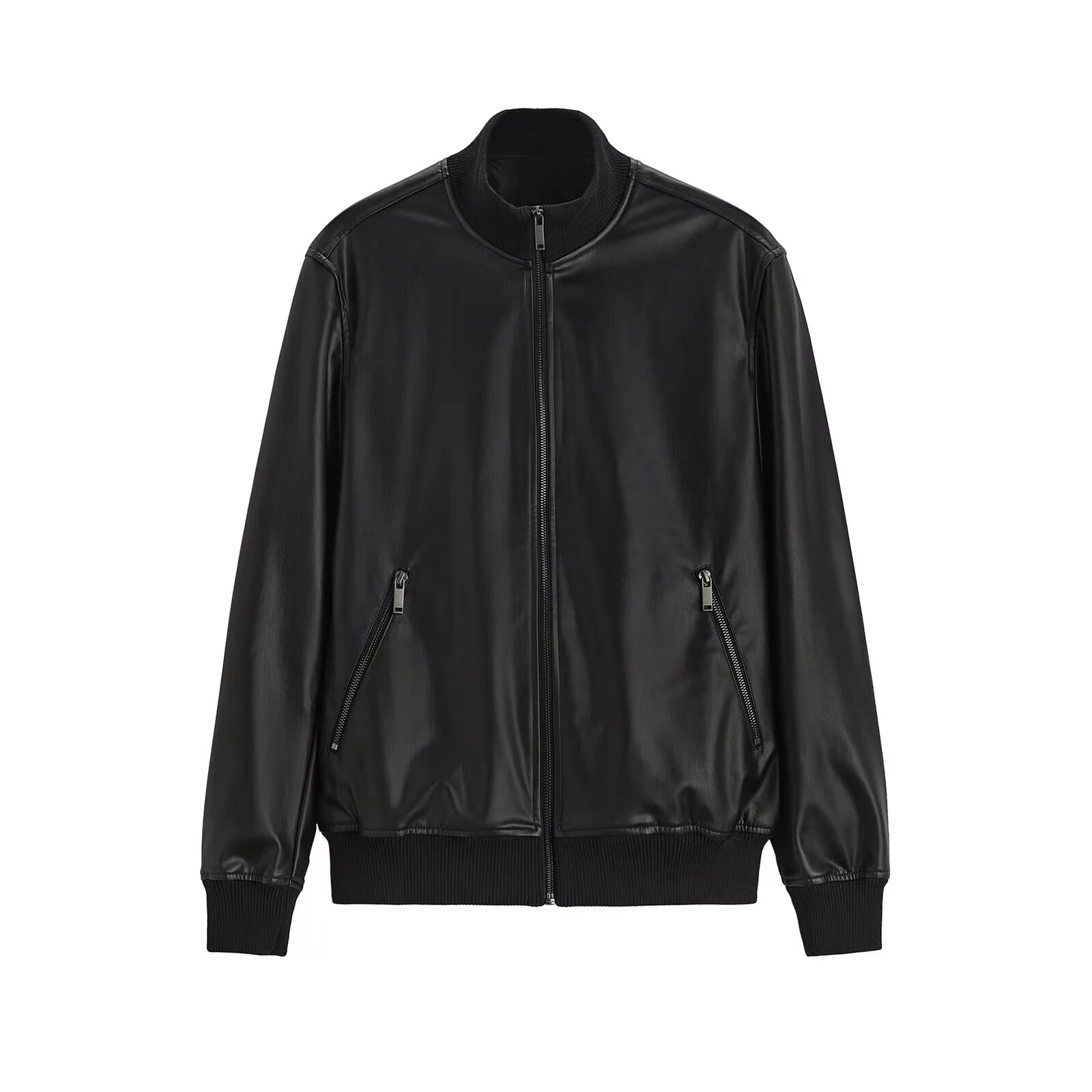 

Классическая кожаная куртка с длинным рукавом и стереоскопическим логотипом NIGO # nigo56386