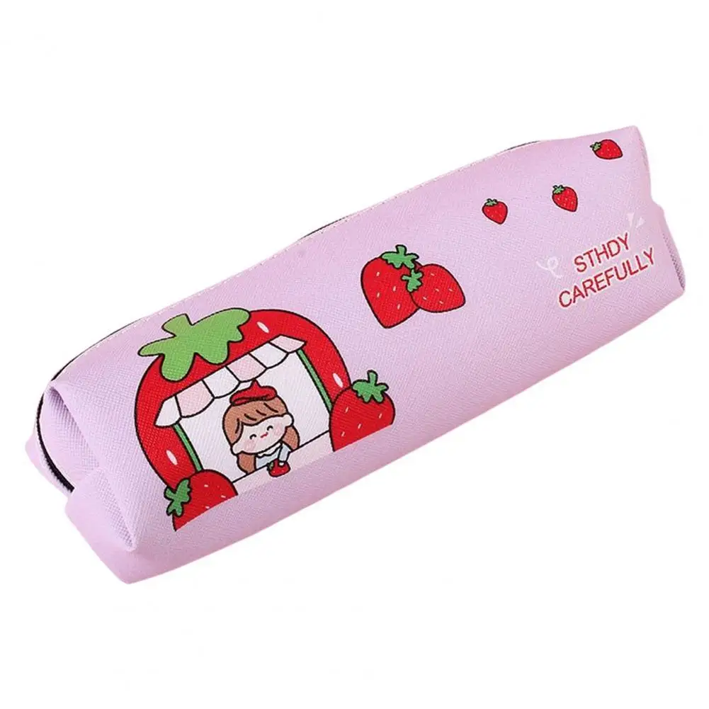 

Zipper Closure Eye-catching Pen Ruler Tape Storage Bag Stationery Pouch School Supplies