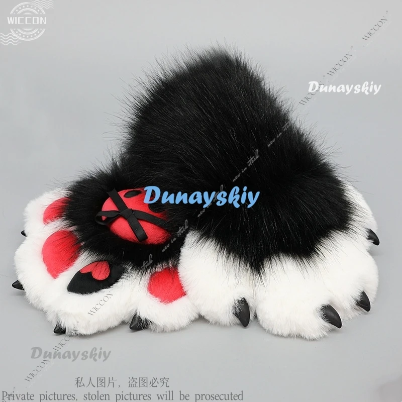 Перчатки с пушистыми когтями реквизит для косплея в стиле комиксов меховой