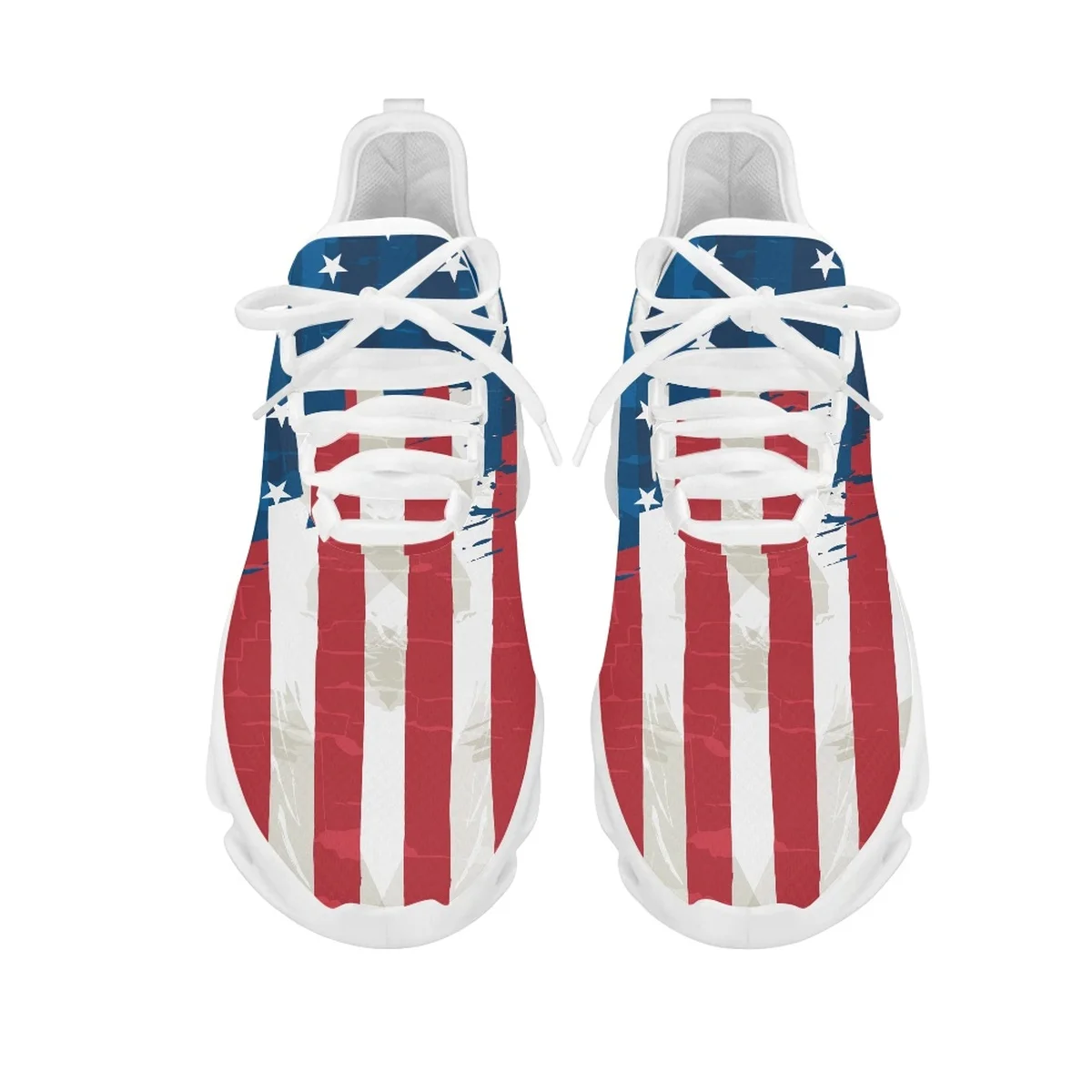 Belidome American Flag Design Shoes Womens Athletic Running Mesh Breathable Casual Sneakers Lace Up Walking Footwear Zapatos