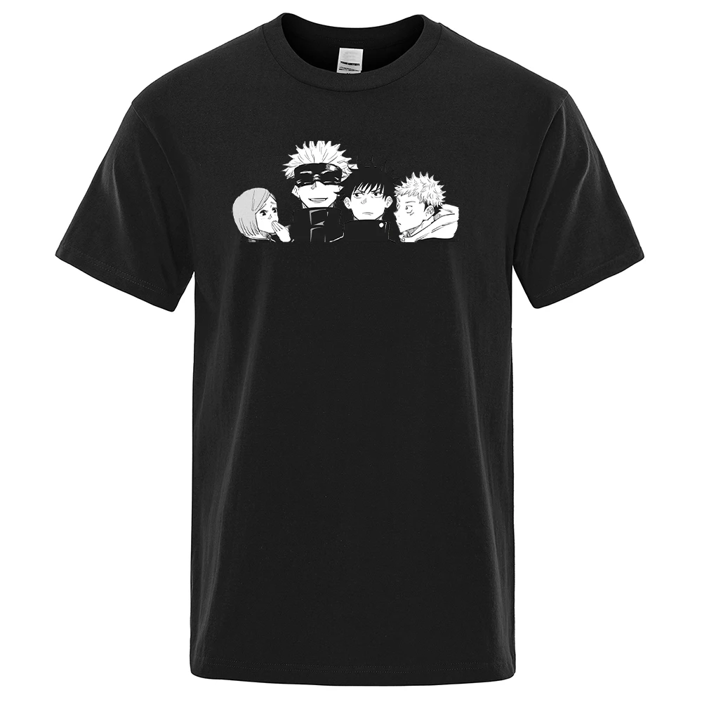 Футболки с принтом Jujutsu Kaisen аниме Satoru Gojou мужские повседневные дышащие футболки