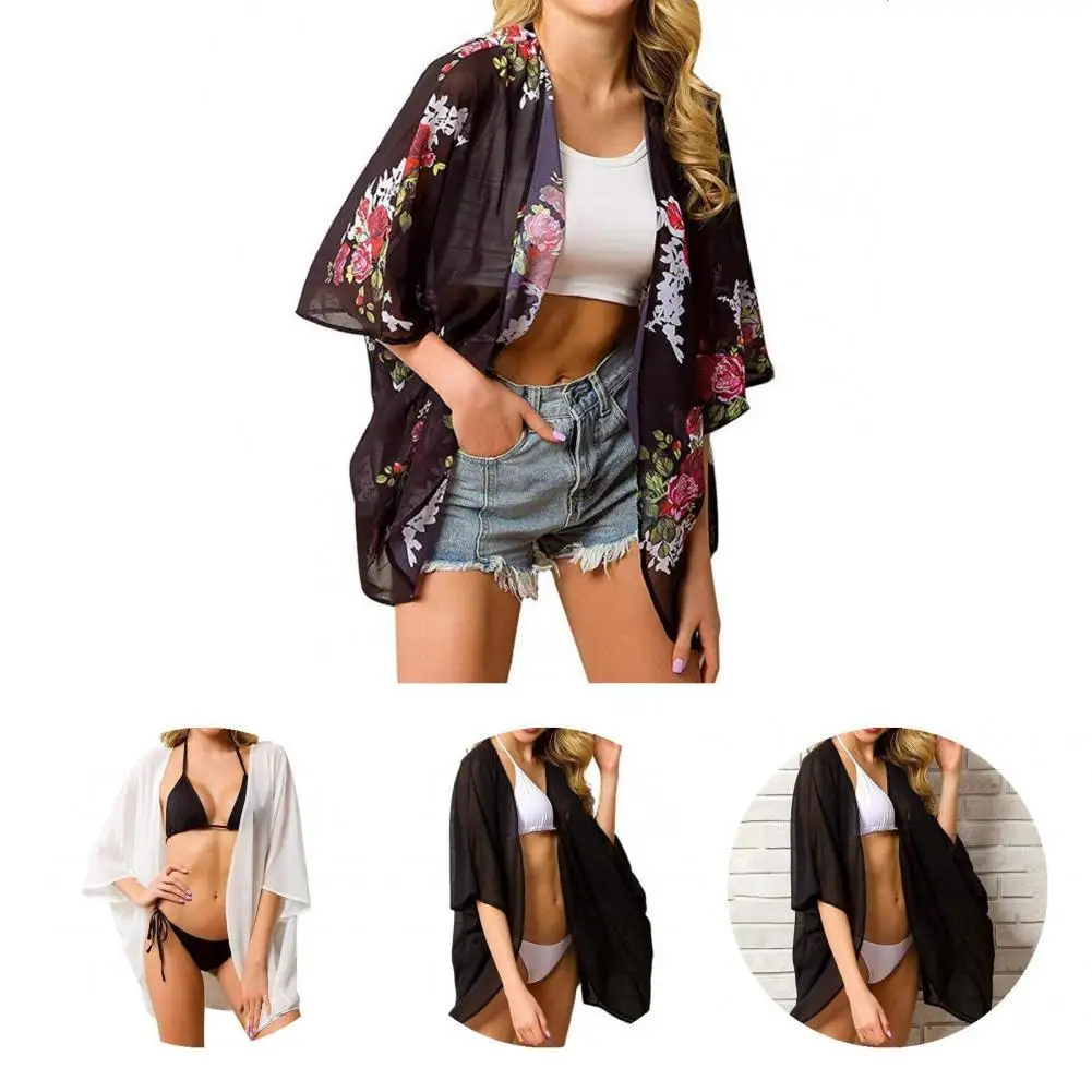 

All-matched Popular Fashionable Print Bathing Suit Cardigan Comfortable Summer Cover Up Sunscreen for Travel