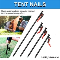 1pc tent stakes peg metal beach canopy camping with rope ground nail 20253040cm outdoor hiking traveling tent accessories new