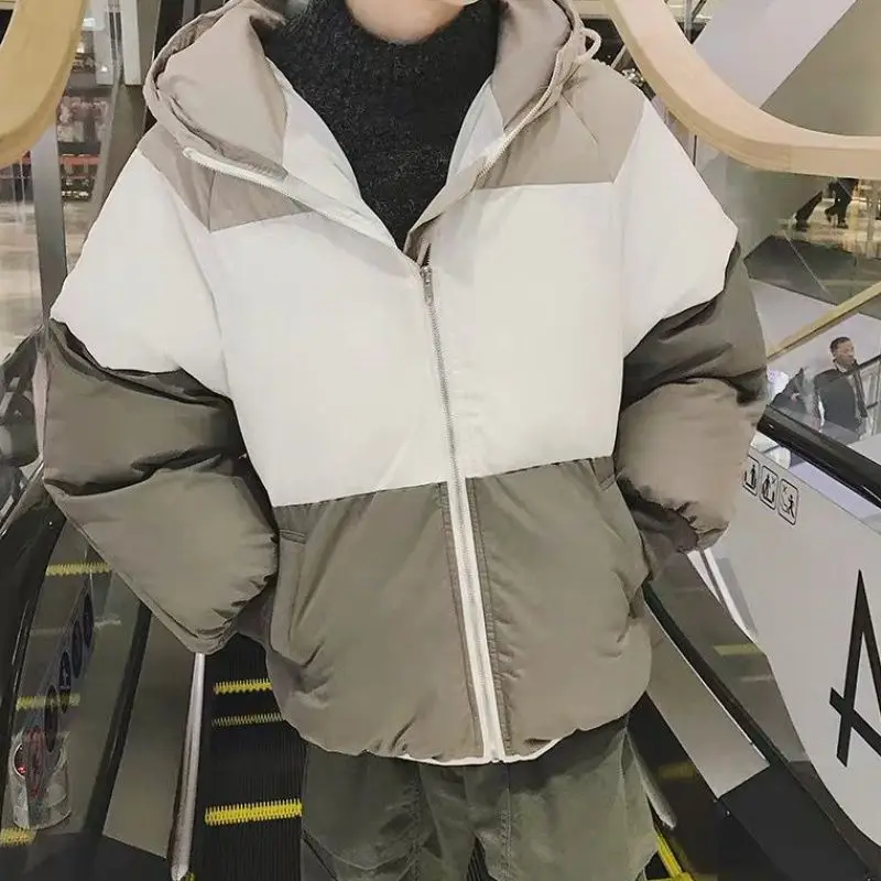 Hooded Cotton Padded Jacket Men Winter Puff Jacket Parkas Warm Students Casual Korean Fashion Streetwear Women Bread Coats