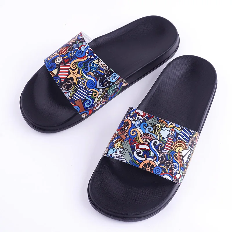 

Shoes for Women Men Slides Sandal Sneaker Outdoor Indoor Beach Pool Bathroom Shower Diy Personalized Photo Fashion Hot Black
