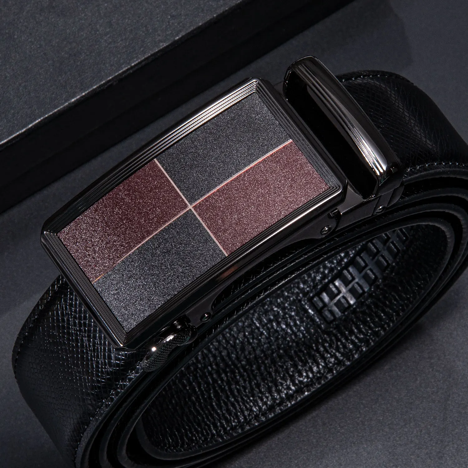 2023 Brand Mens Metal Automatic Buckle Leather Belt High Quality Luxury Belts for Men Famous Work Business Black Strap Dubulle
