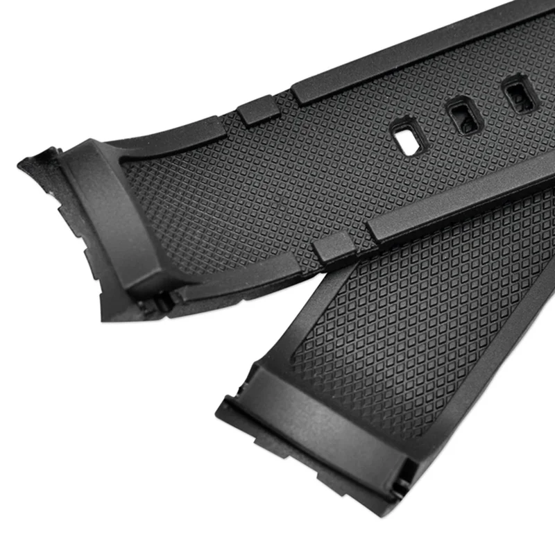 Black Waterproof PU Soft Sports Watch Strap for Casio EF-550 EF-523 22mm Bracelet Stainless Buckle