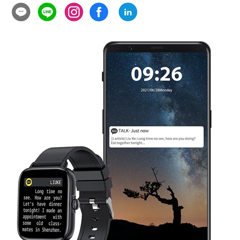 New Smart Watch T46S Bluetooth Call  AI Voice Fitness Temperature Blood Pressure Oxygen Health Tracker Music Player Smartwatch