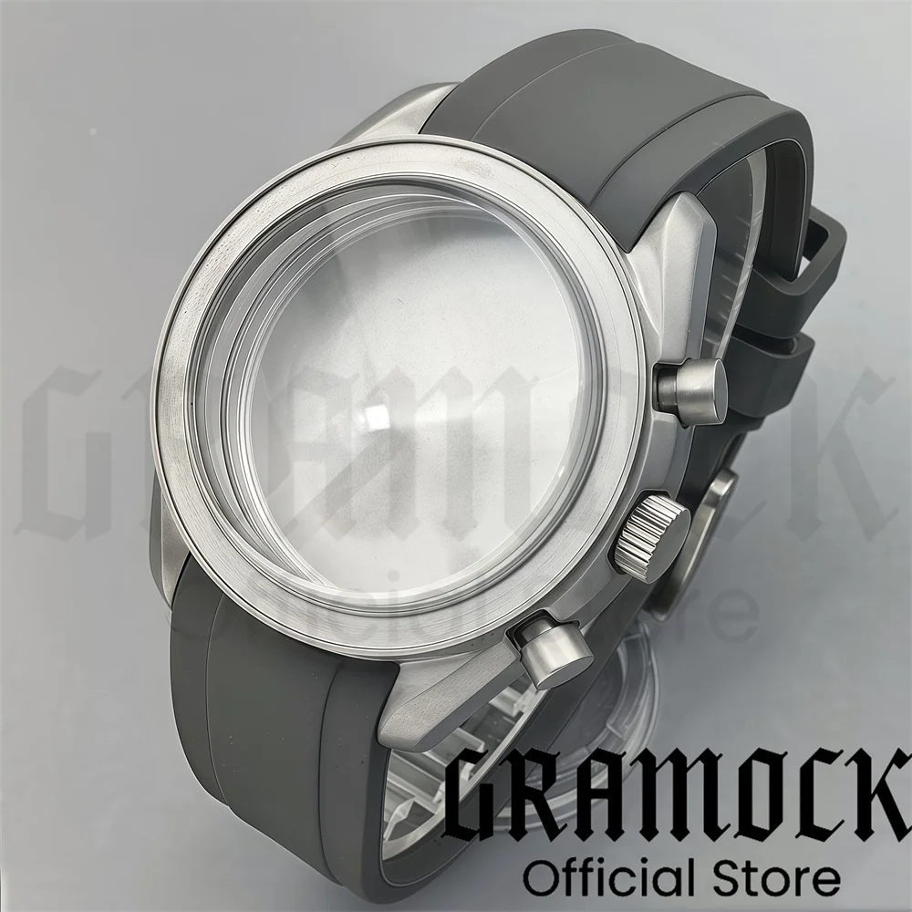 Фото Gramock новый 40 мм VK63 титановый корпус для часов синий зеленый черный серебряный вставка с покрытием стеклом для кварцевого хронографа VK63 №2