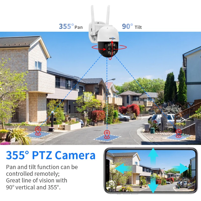 

IP-камера Hiseeu, 4 МП, 8-кратный зум, PTZ, Wi-Fi