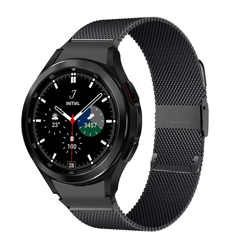 

Ремешок металлический для Samsung Galaxy Watch 4 Classic, браслет для наручных часов Galaxy Watch 4 44 мм 40 мм, без зазоров, с изогнутым концом